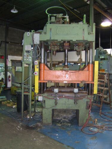 Dake 4 post 50 ton hydraulic press allen bradly pc ctrl