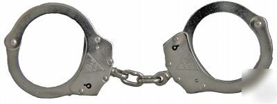 Hiatts 2222 police steel handcuffs - nickel finish