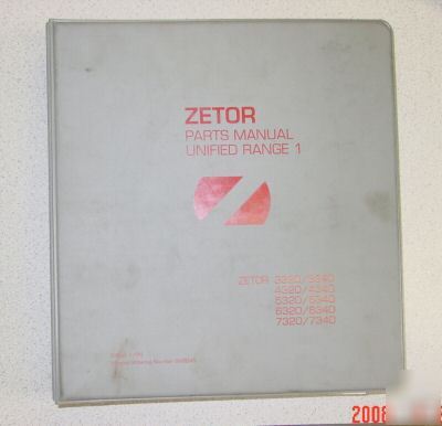 1996 zetor, tractor, parts manual unified range 1