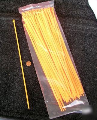 200 piece fl orange nylon zip wire ties 50LB 14