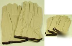3 pair memphis leather work driving gloves sz large