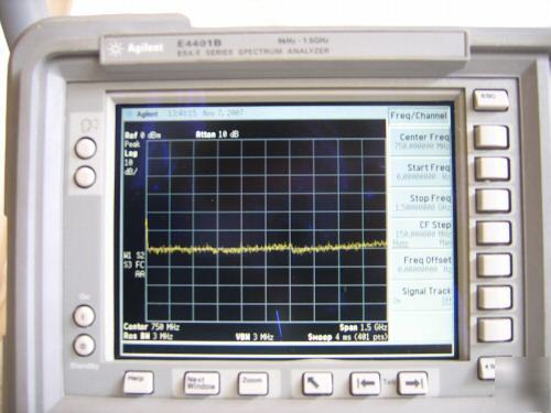 Agilent (hp) E4401B spectrum analyzer, 1.5 ghz *options