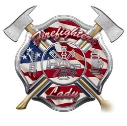 Firefighters lady decal reflective 6