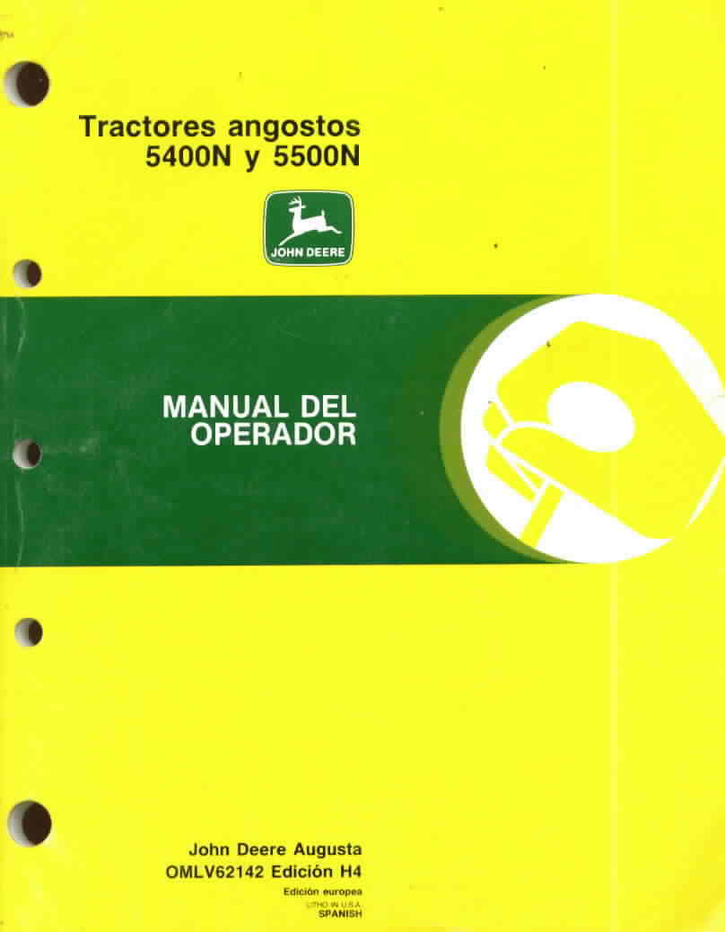 John deere operator's manual 5400N 5500N tractors good