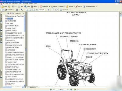 Kubota L2800DT 4X 4 tractor parts manual