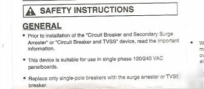 Murray 20 amp circuit breaker secondary surge arrester