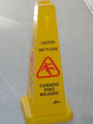New cone-shape wet floor caution sign