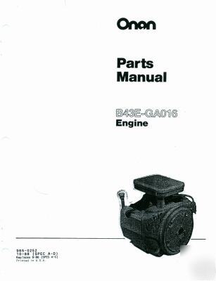 Onan B43E-GAO16 parts manual lincoln electric 965-0259