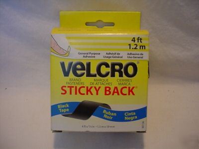 Velcro sticky back black tape 4 ft x 3/4 inches 