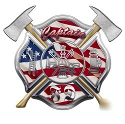 Firefighter captain decal reflective 4
