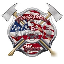 Firefighters mom decal reflective 12