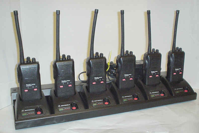 6 motorola radius SP50 vhf radios + multi-unit charger