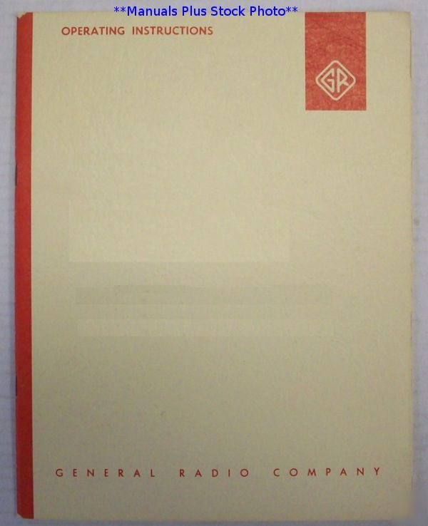 General radio gr 805-c op/service manual - $5 shipping 