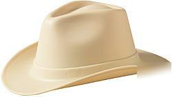 New tan western cowboy style hardhat hard hat osha - 