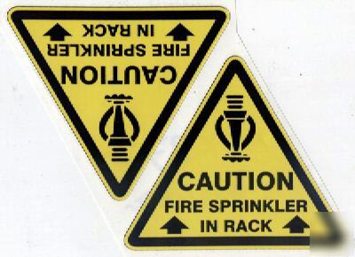 Fire sprinkler / warning and safety labels
