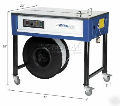 Global 185621WH polypropylene strapping machine