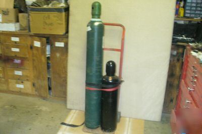 Oxy acetylene tanks welding cutting w/cart oxygen nice 
