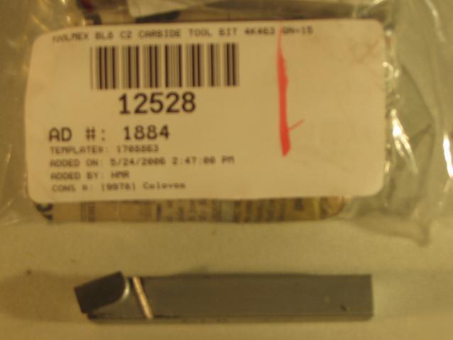 Toolmex BL8 C2 carbide tool bit 4K463 qn=15