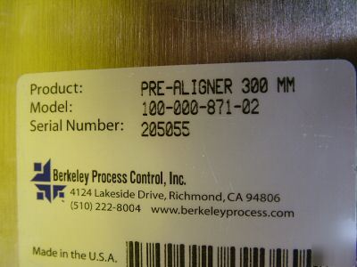Berkeley process control 300MM wafer prealigner bxi/pa 