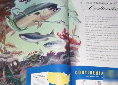 Continental can company nice art -3 1952 ads lot