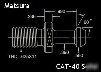 Matsura cnc cat-40 solid retention knobs