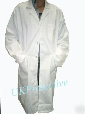 White lab work medical doctor coat - size large