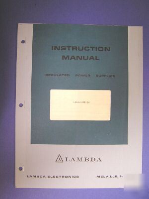 Lambda lrs-54 series operation & service manual