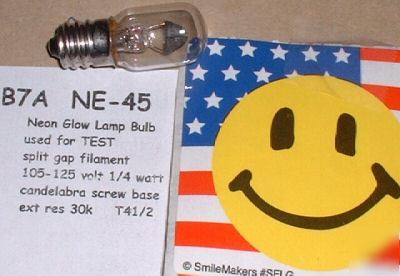 Ne-45 NE45 B7A neon hickok shorts tube tester bulb lamp