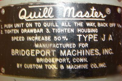 Bridgeport quillmaster qra quill master all angle head 