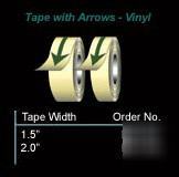 Glow in the dark vinyl tape with directional arrows