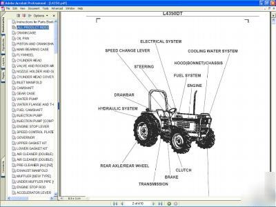 Kubota L4350DT 4X4 tractor parts manual
