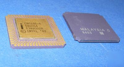 New C80186-6 intel vintage cpu gold ic 80186 chip 