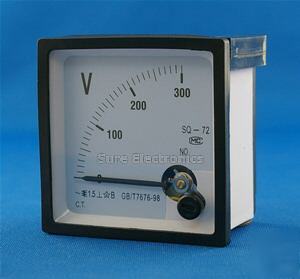Quadrate 300V ac voltage analog panel meter voltmeter