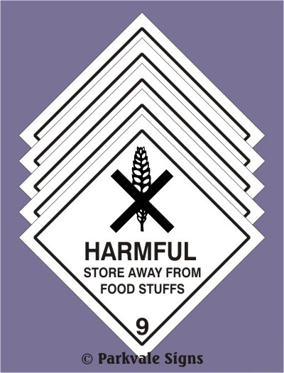 Pack of 5 harmful store away from foodstuff stickers