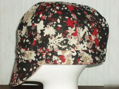 Welding cap in floral splash