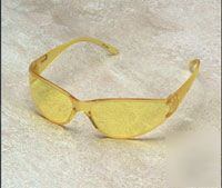 12 safety glasses amber wraparound lot lots