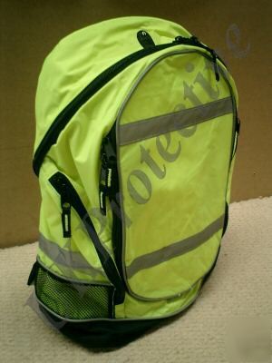 Hi vis viz yellow rucksack safety bag cycling uk seller
