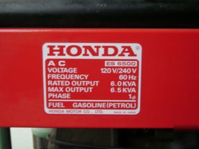 Honda ES6500 liquid cooled generator