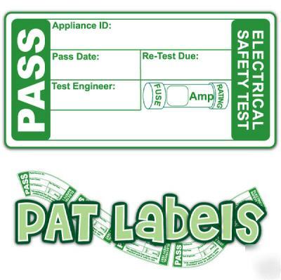Pat labels - 1000 pass labels for pat testing