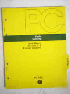 John deere 214 and 216 forage wagons parts catalog-nice