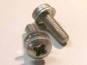 100 ss posi-drive M6-1 screws with lock washers