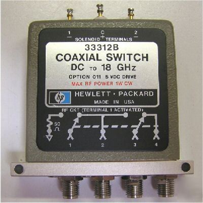 Hp 33312B spdt dc to 18 ghz coaxial switch 5V operation