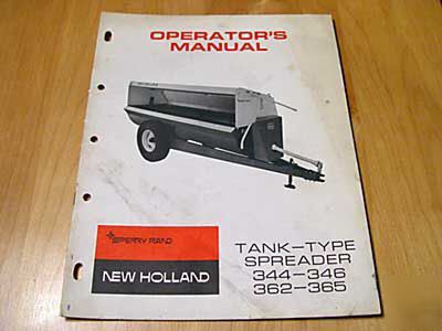 New holland 344 346 362 365 spreader operator's manual