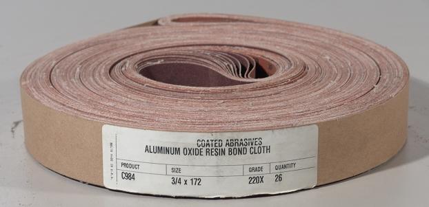 Coated abrasives aluminum oxide cloth 3/4X172 
