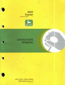 John deere operators manual for 4030 tractor tractors g