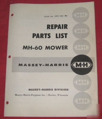 Massey-harris no. mh-60 mower parts catalog