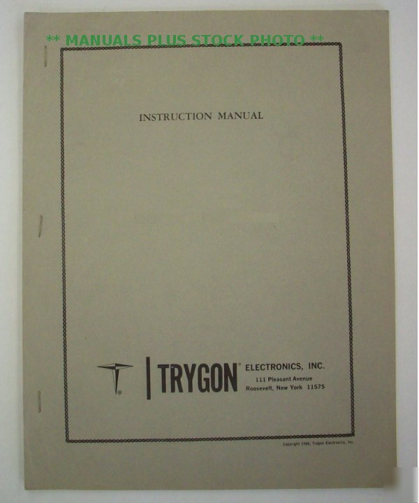 Trygon HR40-5B ov op/service manual - $5 shipping 