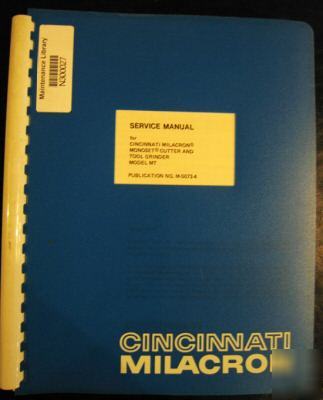 Cincinnati milacron mt tool & cutter grinder manual