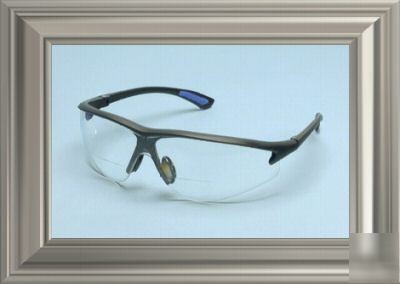 Elvex RX300 bifocal safety glasses, +2.5 diopter, clear