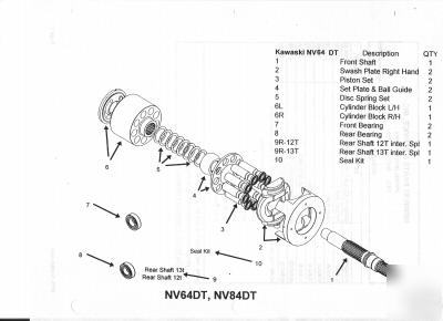 Kawasaki NV64DT hydraulic/hydrostatic needle bearing